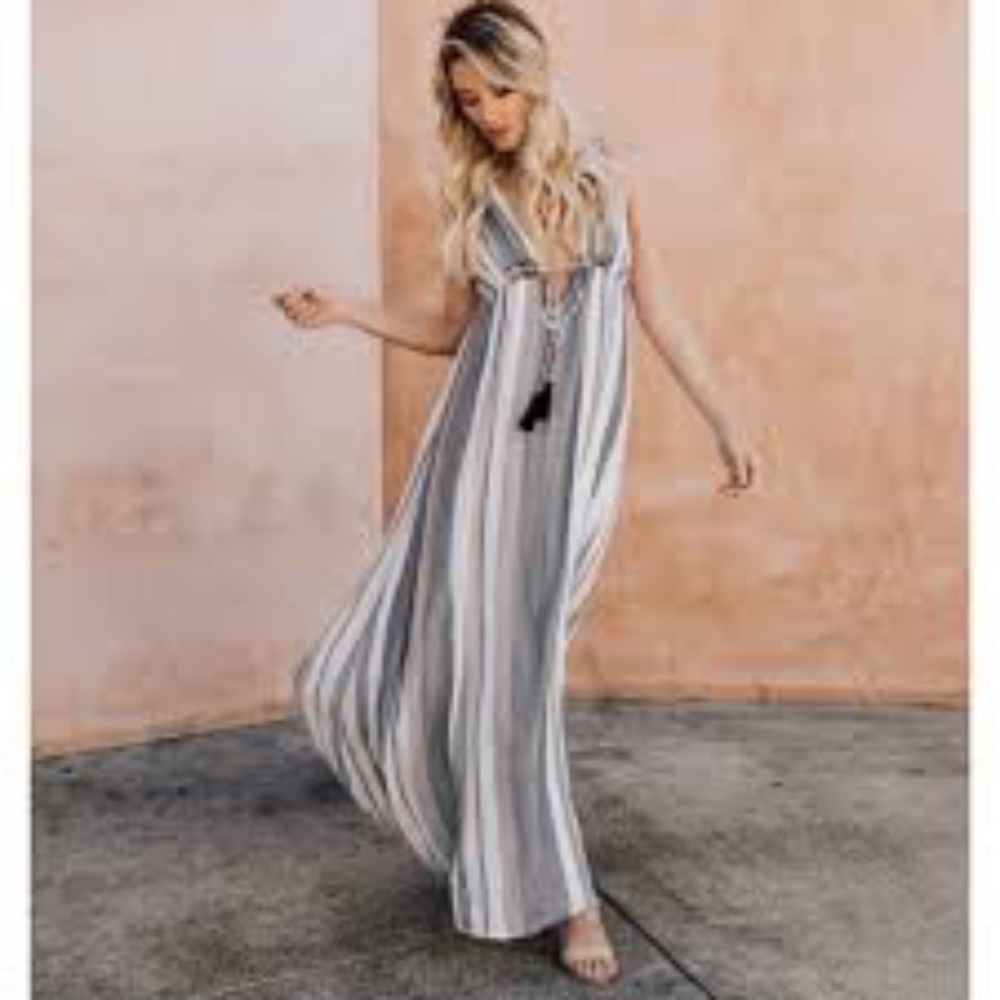 Saachi striped maxi dress